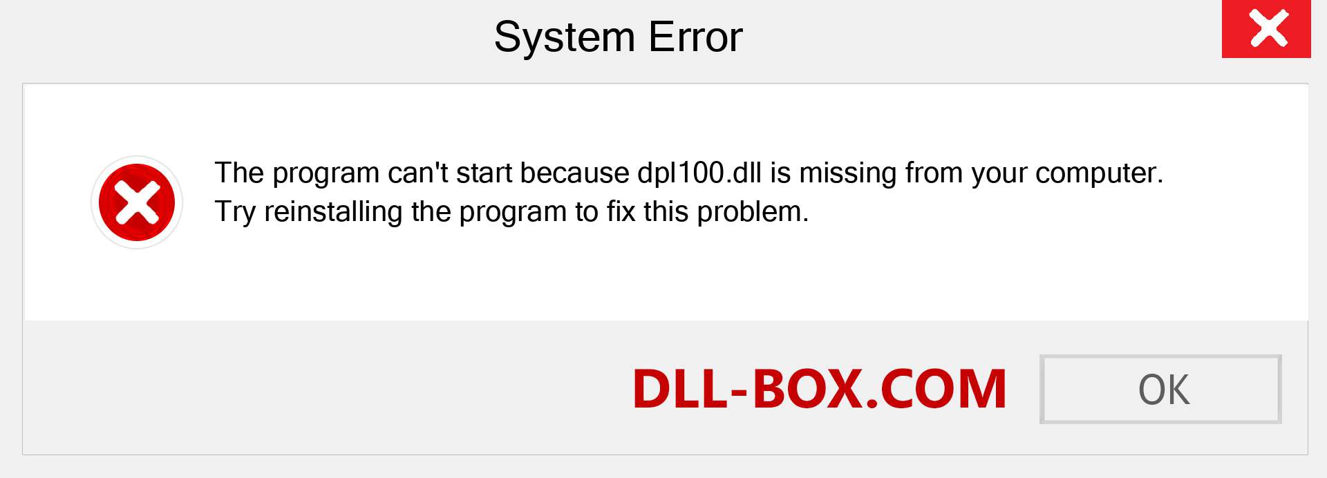  dpl100.dll file is missing?. Download for Windows 7, 8, 10 - Fix  dpl100 dll Missing Error on Windows, photos, images