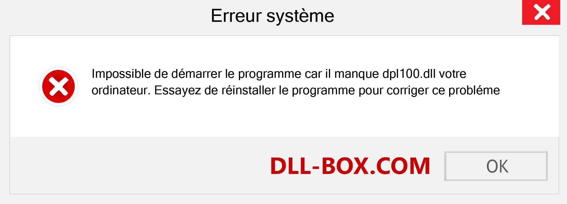 Le fichier dpl100.dll est manquant ?. Télécharger pour Windows 7, 8, 10 - Correction de l'erreur manquante dpl100 dll sur Windows, photos, images